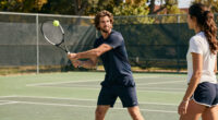 Andrew Garfield Sports Long Hair for Wimbledon Date with Girlfriend Monica Barbaro