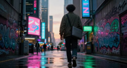A Walkable ASCII Cyberpunk City In One HTML File [Video]