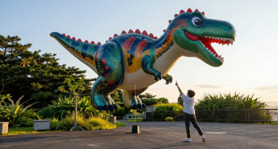 Giant Dinosaur Balloon Appears On Awaji Island